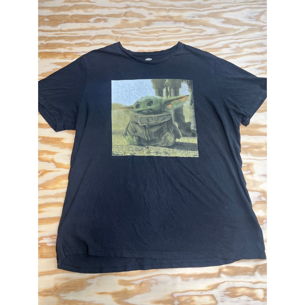 Old Navy Disney Star Wars Baby Yoda Grogu Graphic Tee Black XXL